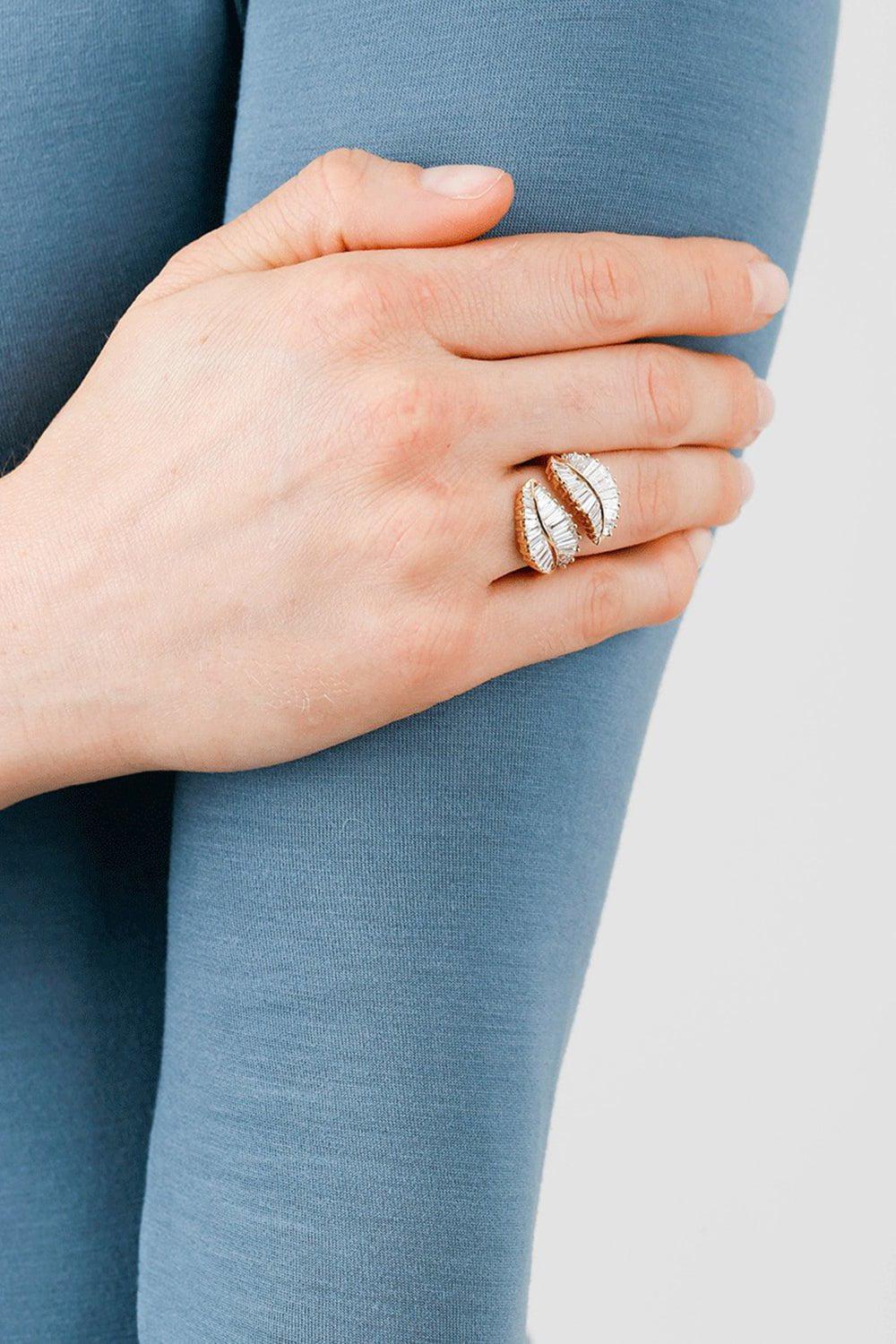 ANITA KO-Palm Leaf Diamond Ring-