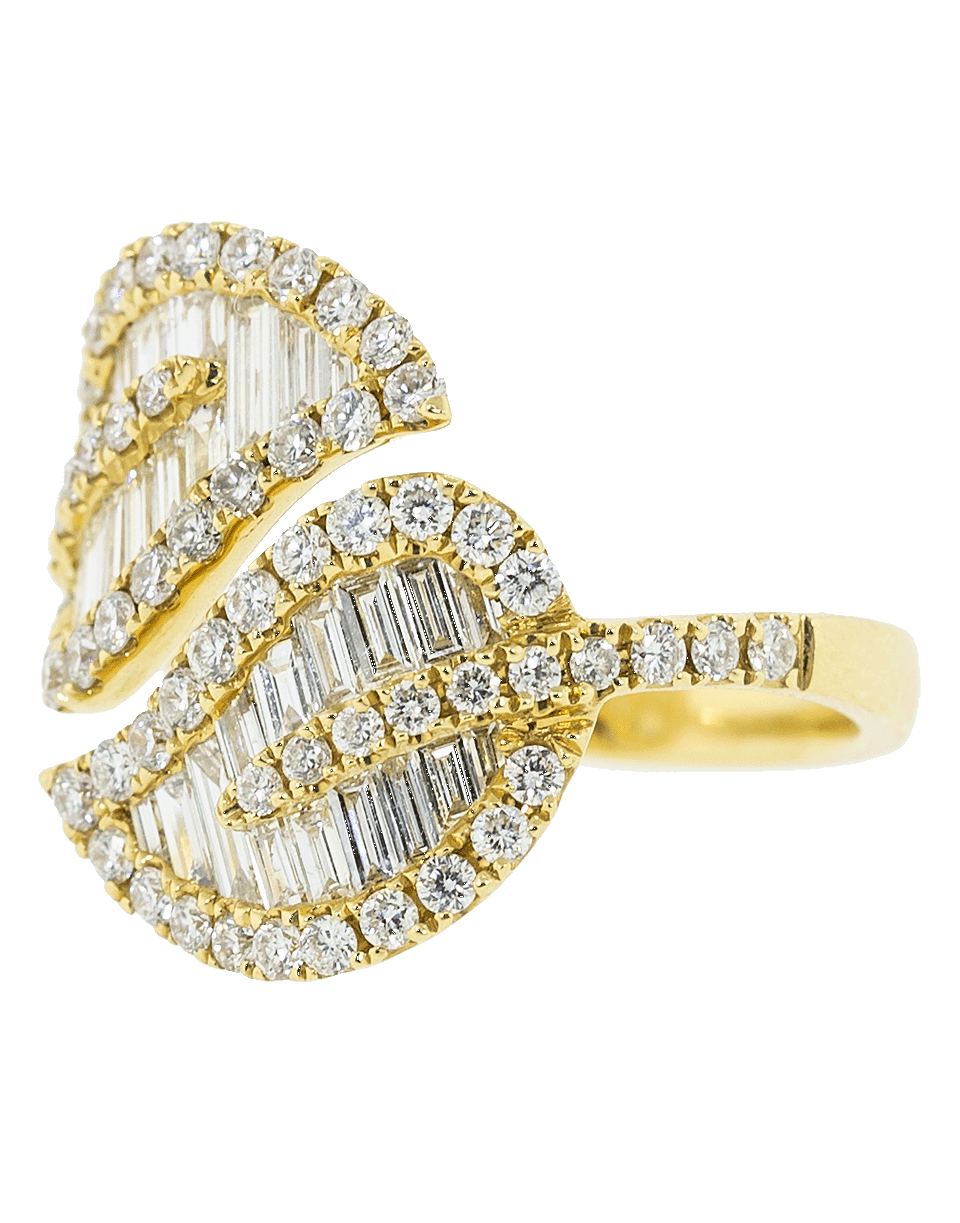 ANITA KO-Large Diamond Leaf Ring-YELLOW GOLD