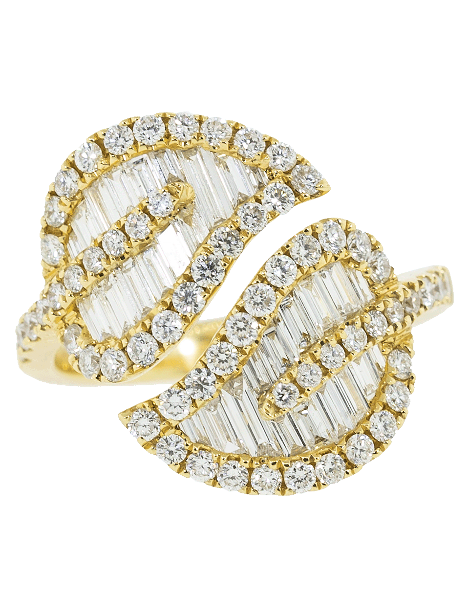 ANITA KO-Large Diamond Leaf Ring-YELLOW GOLD
