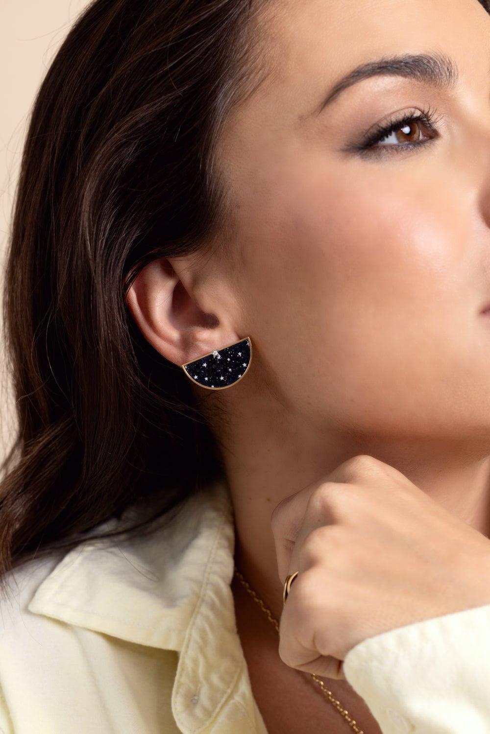 ANNA MACCIERI ROSSI-Dreamy Art Half An Hour Earrings-YELLOW GOLD
