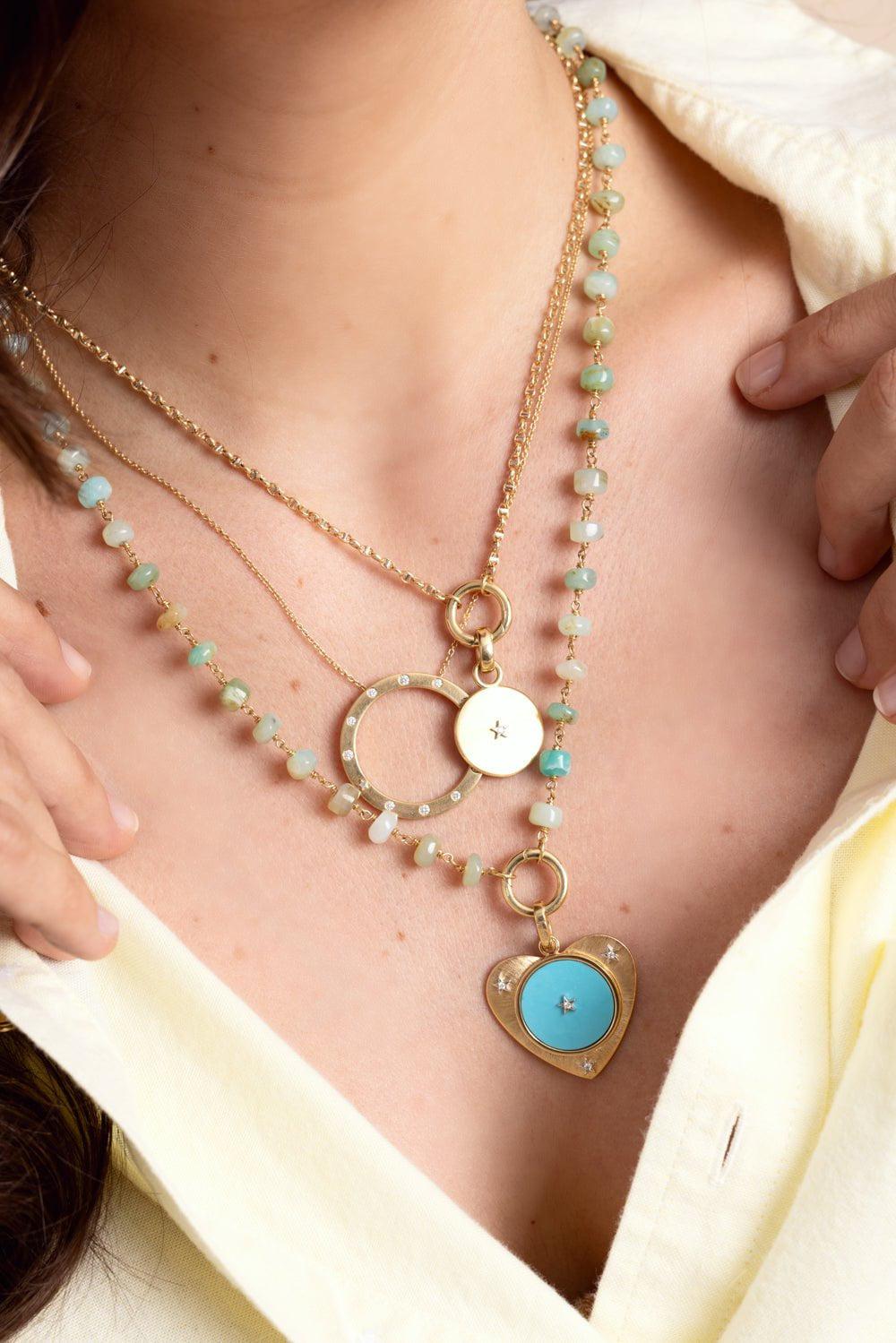 ANNA MACCIERI ROSSI-Andean Opal Bead Necklace-YELLOW GOLD