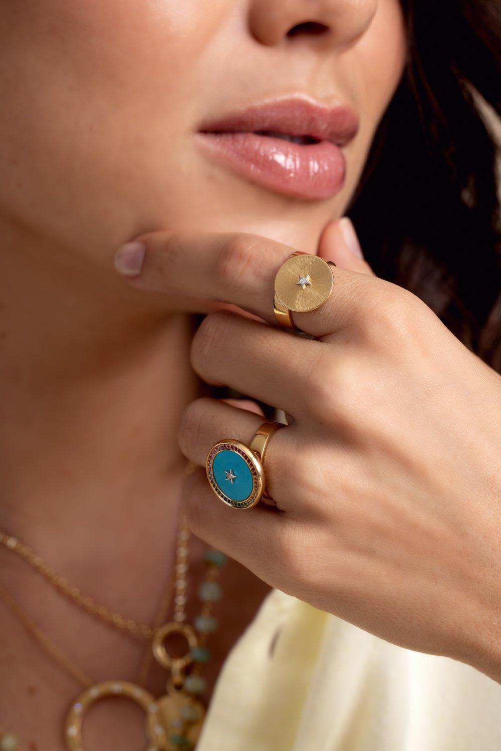 ANNA MACCIERI ROSSI-Ora Rainbow Mini Ring-YELLOW GOLD