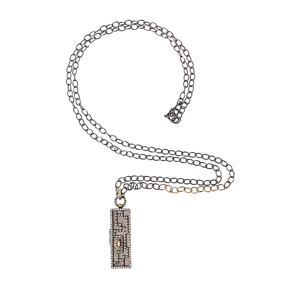 ANNIE FENSTERSTOCK-Oval Link Chain Necklace-SLVR/YG