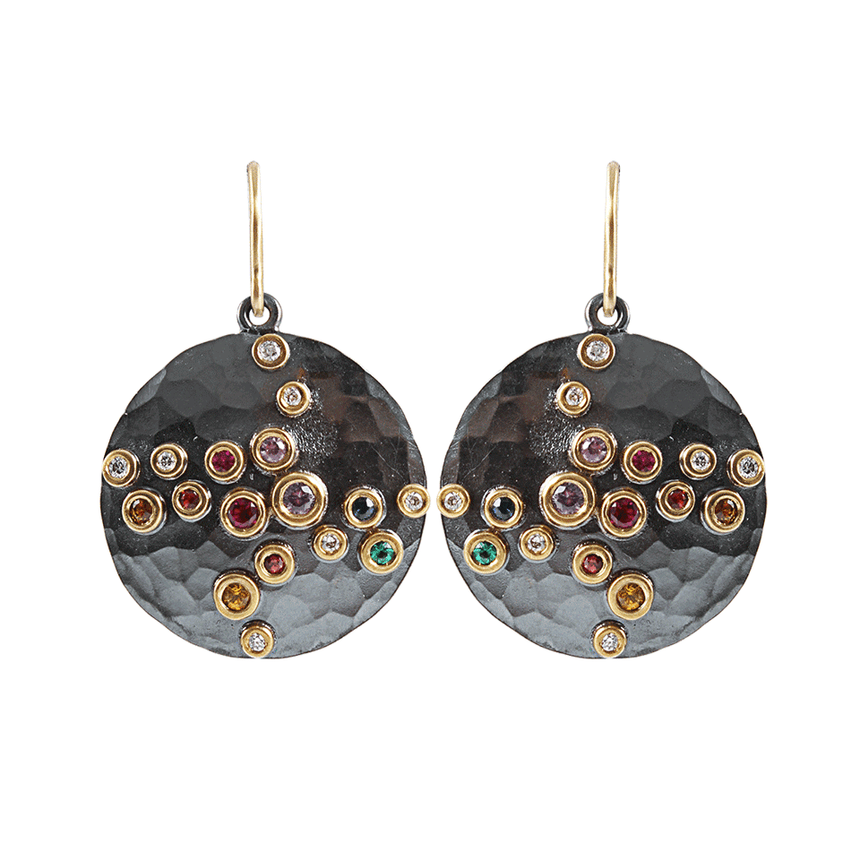ANNIE FENSTERSTOCK-Rainbow Small Luna Earrings-YLW GOLD