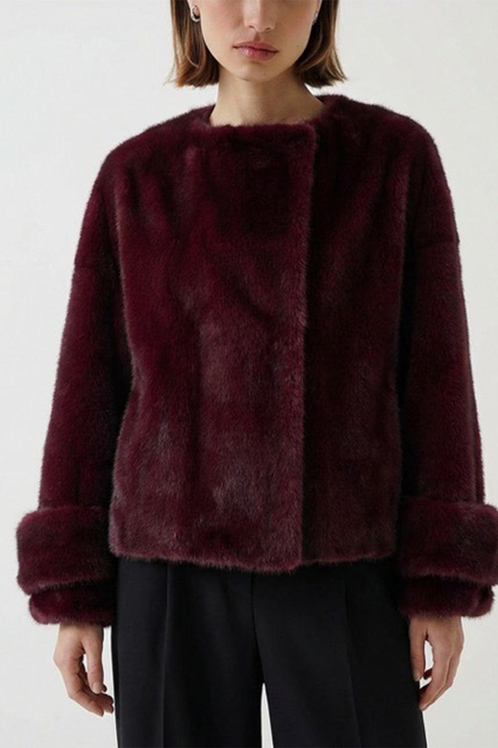 Fiordaliso Coat-RED-42-CLOTHINGCOATFUR-ANTONELLI