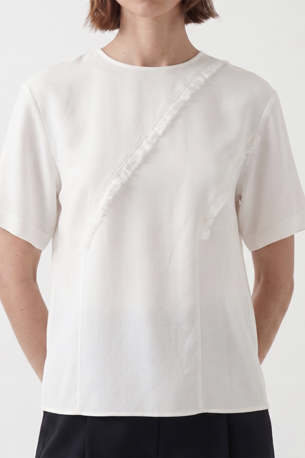 Delos Short Sleeve T-Shirt-WHITE-38-CLOTHINGTOPBLOUSE-ANTONELLI
