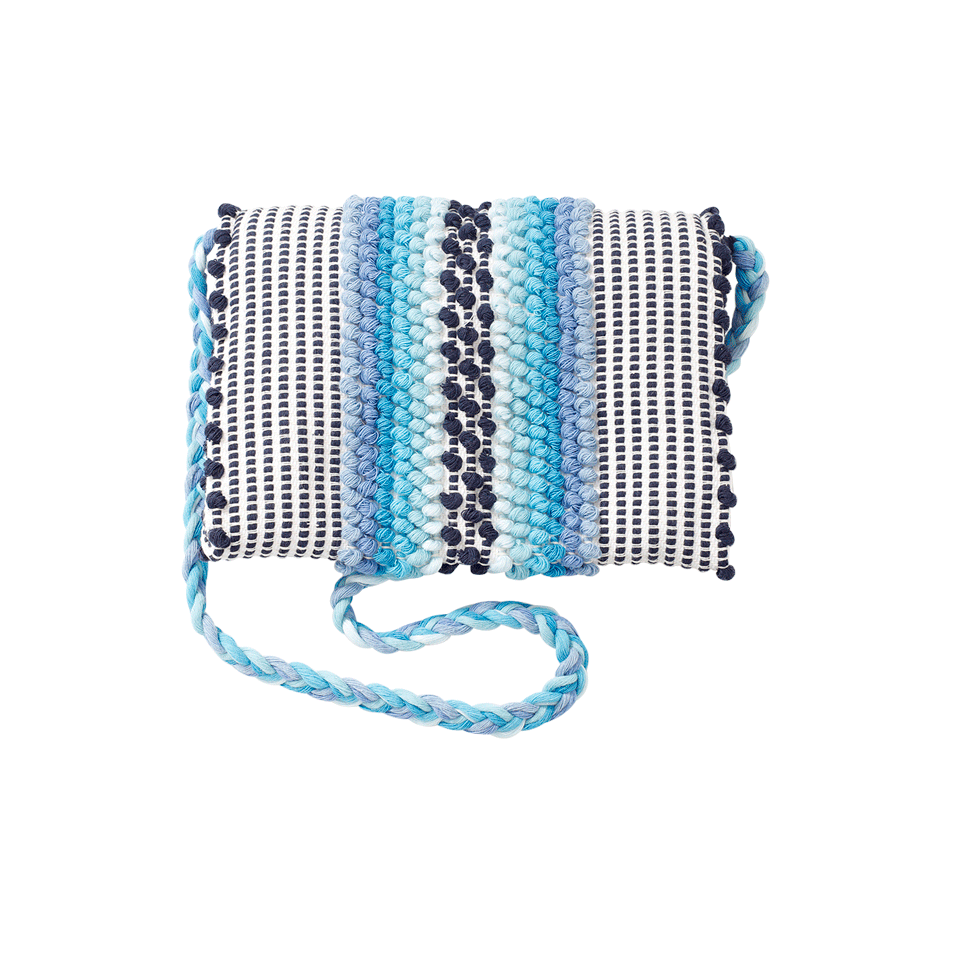 ANTONELLO-Suni Chelu Striped Clutch-BLU/WHT