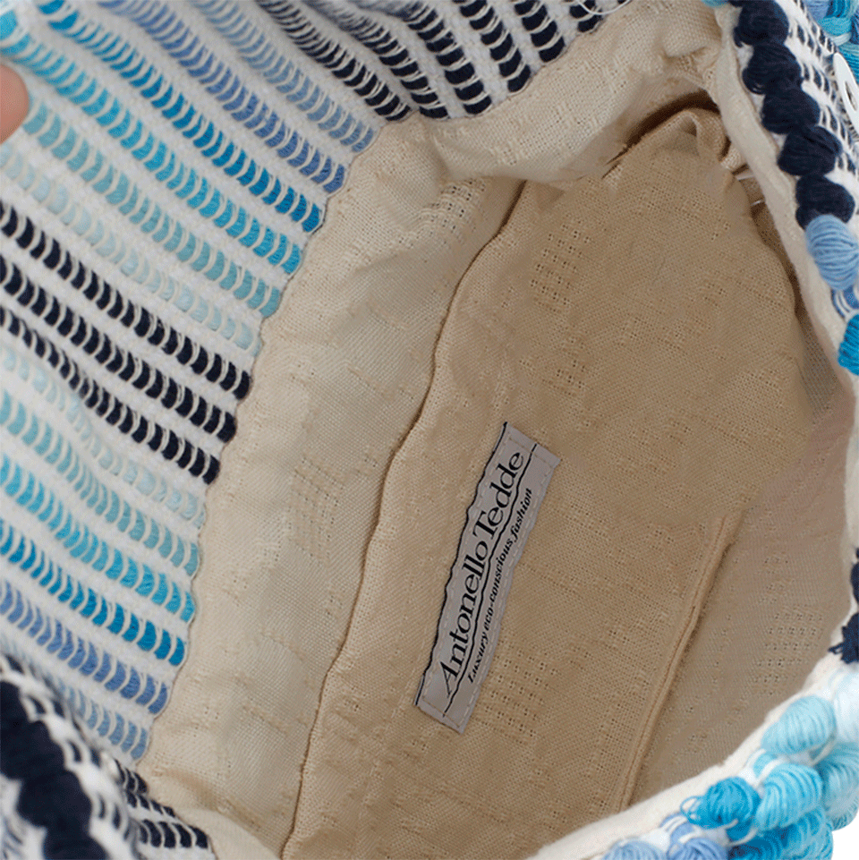ANTONELLO-Suni Chelu Striped Clutch-BLU/WHT