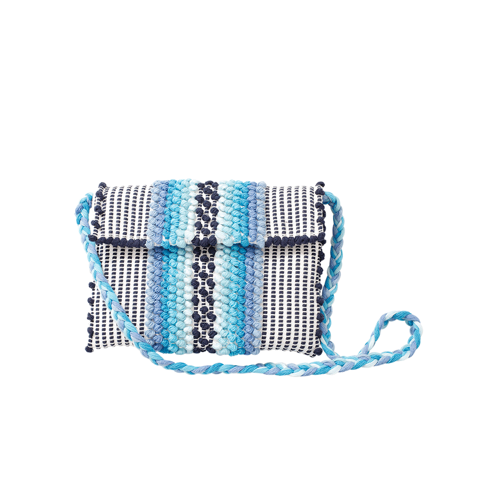 ANTONELLO-Suni Chelu Striped Clutch-BLU/WHT