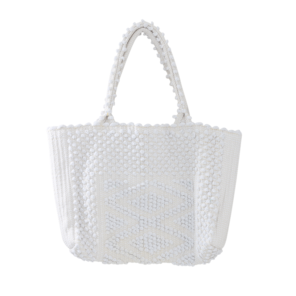 ANTONELLO-Metallic Liscia Tote-WHITE