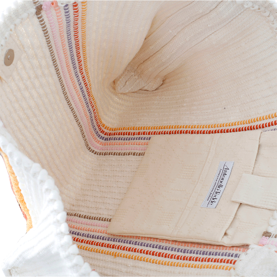 ANTONELLO-Telti Fogu Striped Tote-WHITE