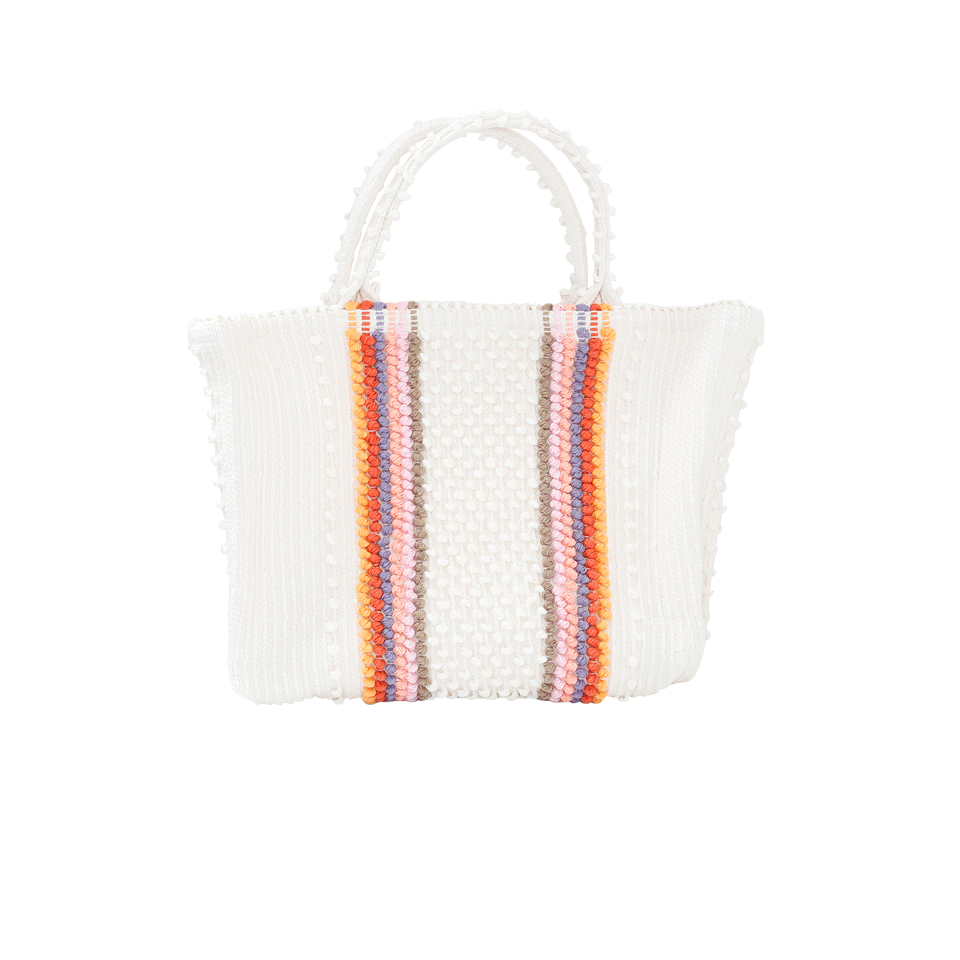 ANTONELLO-Telti Fogu Striped Tote-WHITE
