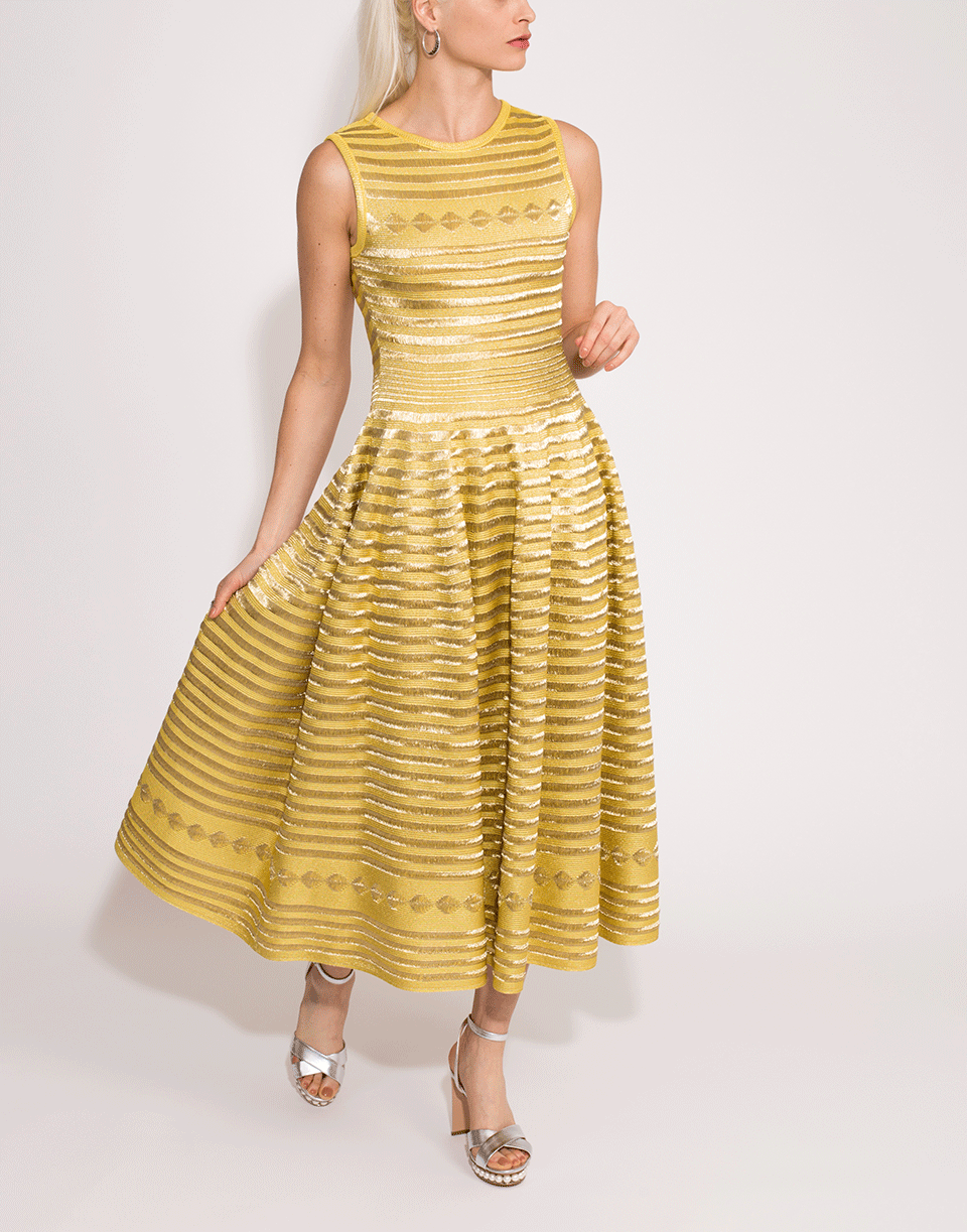 ANTONINO VALENTI-Ghita Long Metallic Design Dress-