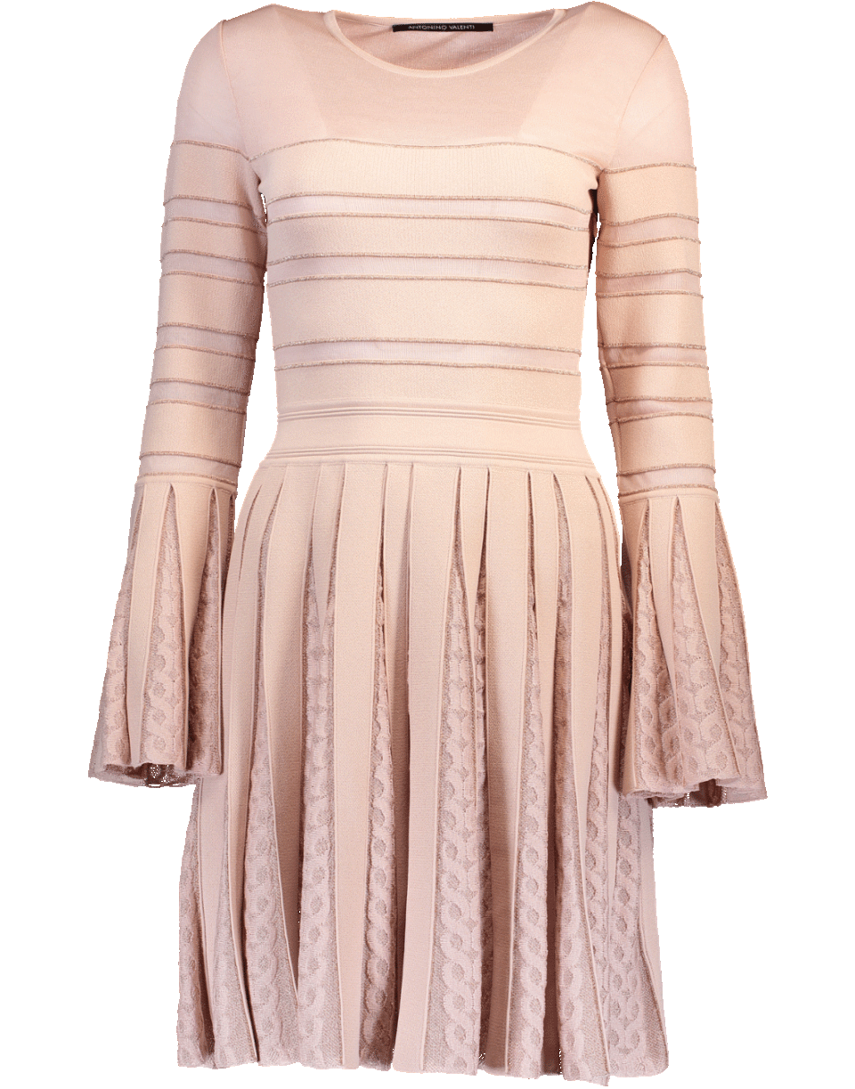 ANTONINO VALENTI-Lucrezia Lurex Skater Dress-SKIN/GLD