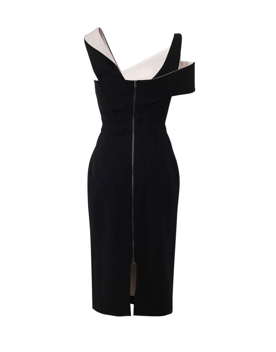 ANTONIO BERARDI-Asymmetrical Sheath Dress-