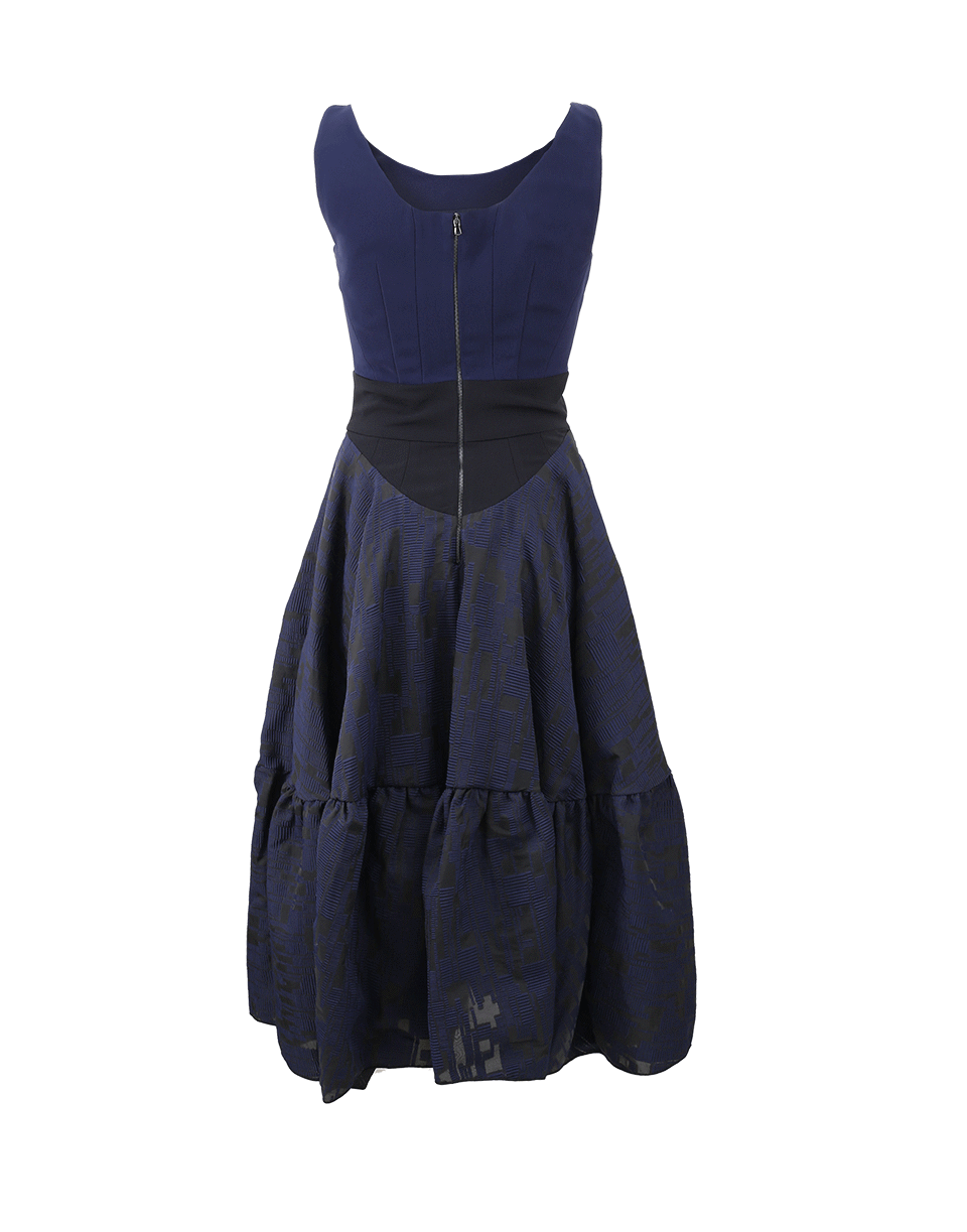 ANTONIO BERARDI-Back Zip Boatneck Dress-NAVY/BLACK