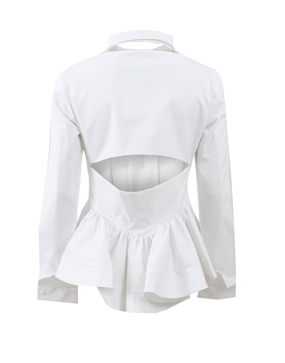ANTONIO BERARDI-Peplum Button Down Blouse-