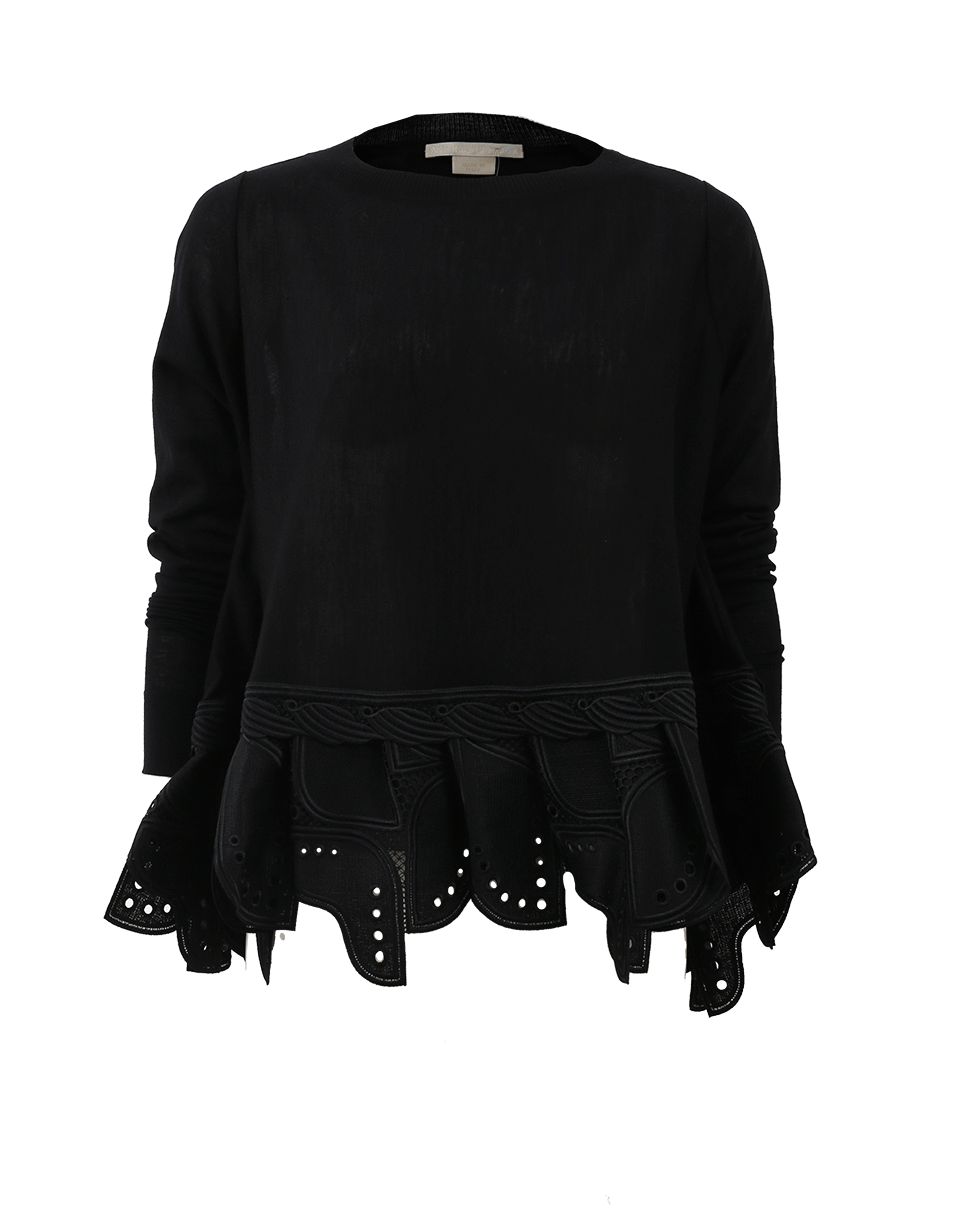ANTONIO BERARDI-Knit Trapeze Lace Top-