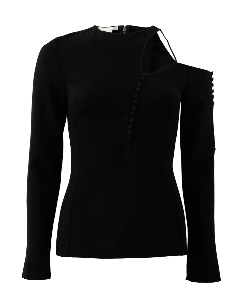 ANTONIO BERARDI-One Shoulder Woven Top-BLACK