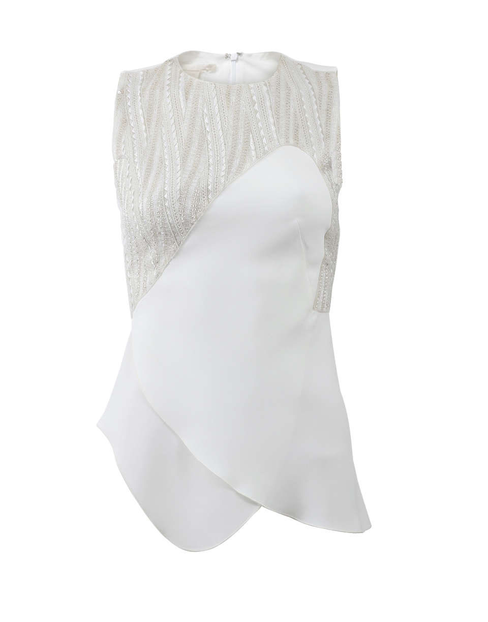 ANTONIO BERARDI-Beaded Curved Seam Top-