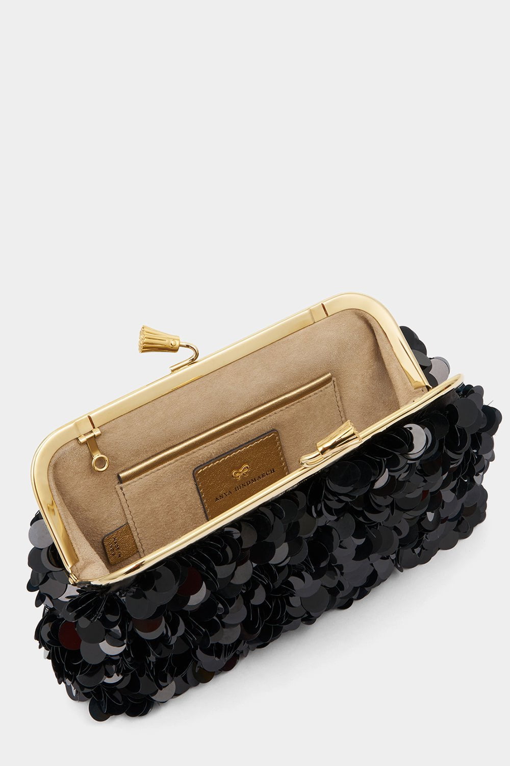 ANYA HINDMARCH-Maud Tassel Clutch - Anthracite-BLACK