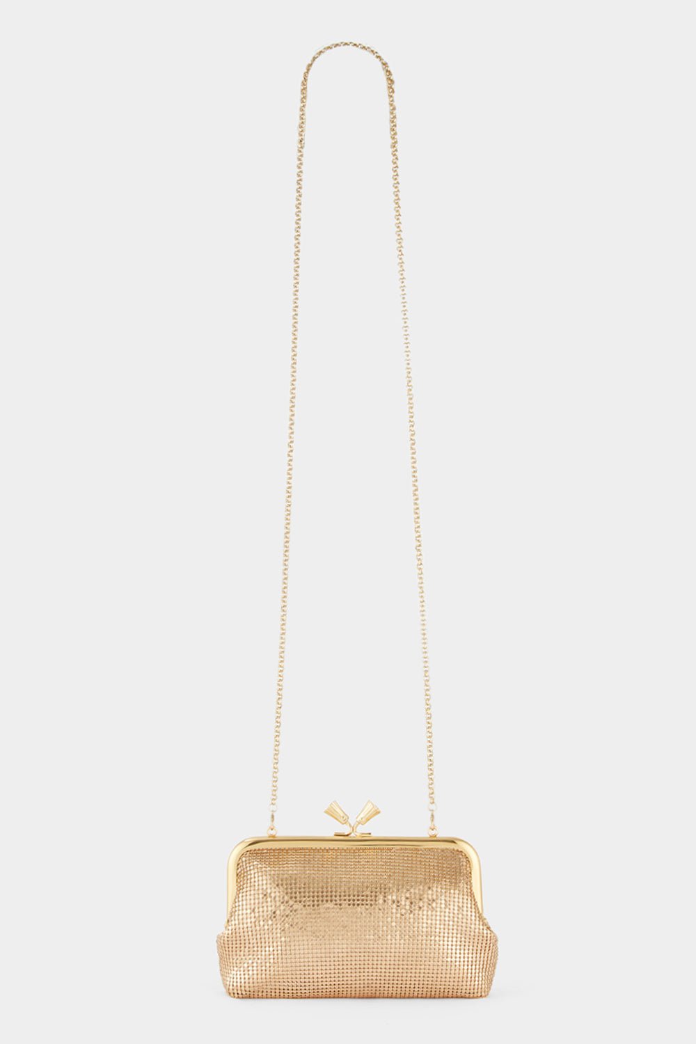 ANYA HINDMARCH-Maud Tassel Clutch - Gold Mesh-GOLD