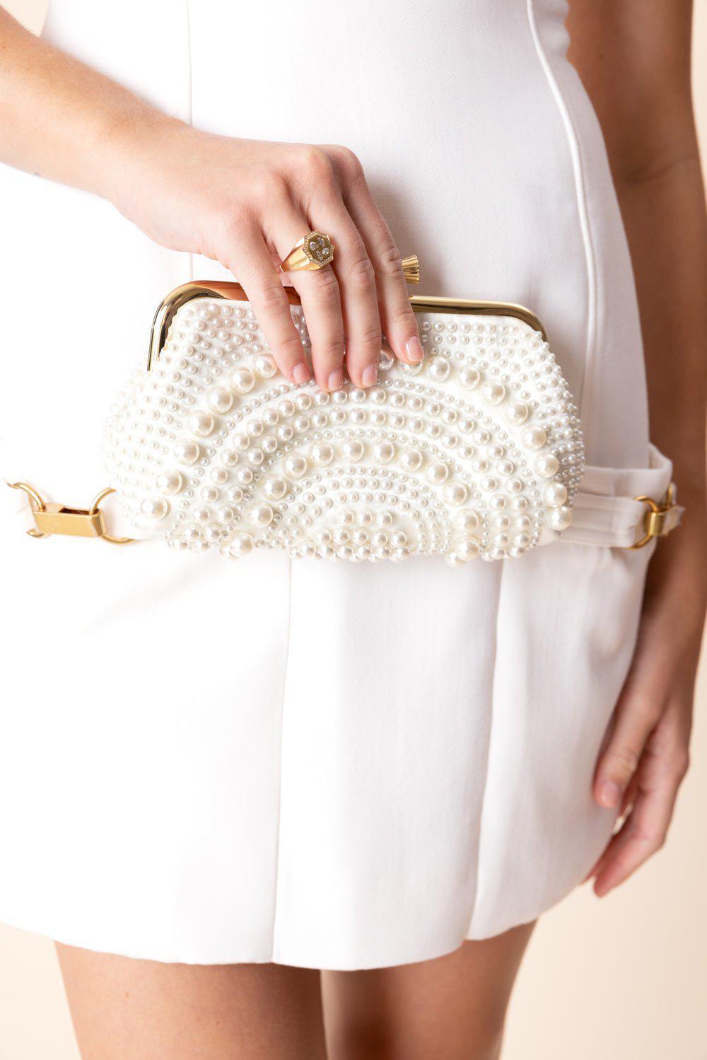ANYA HINDMARCH-Maud Tassel Clutch - Ivory-IVORY