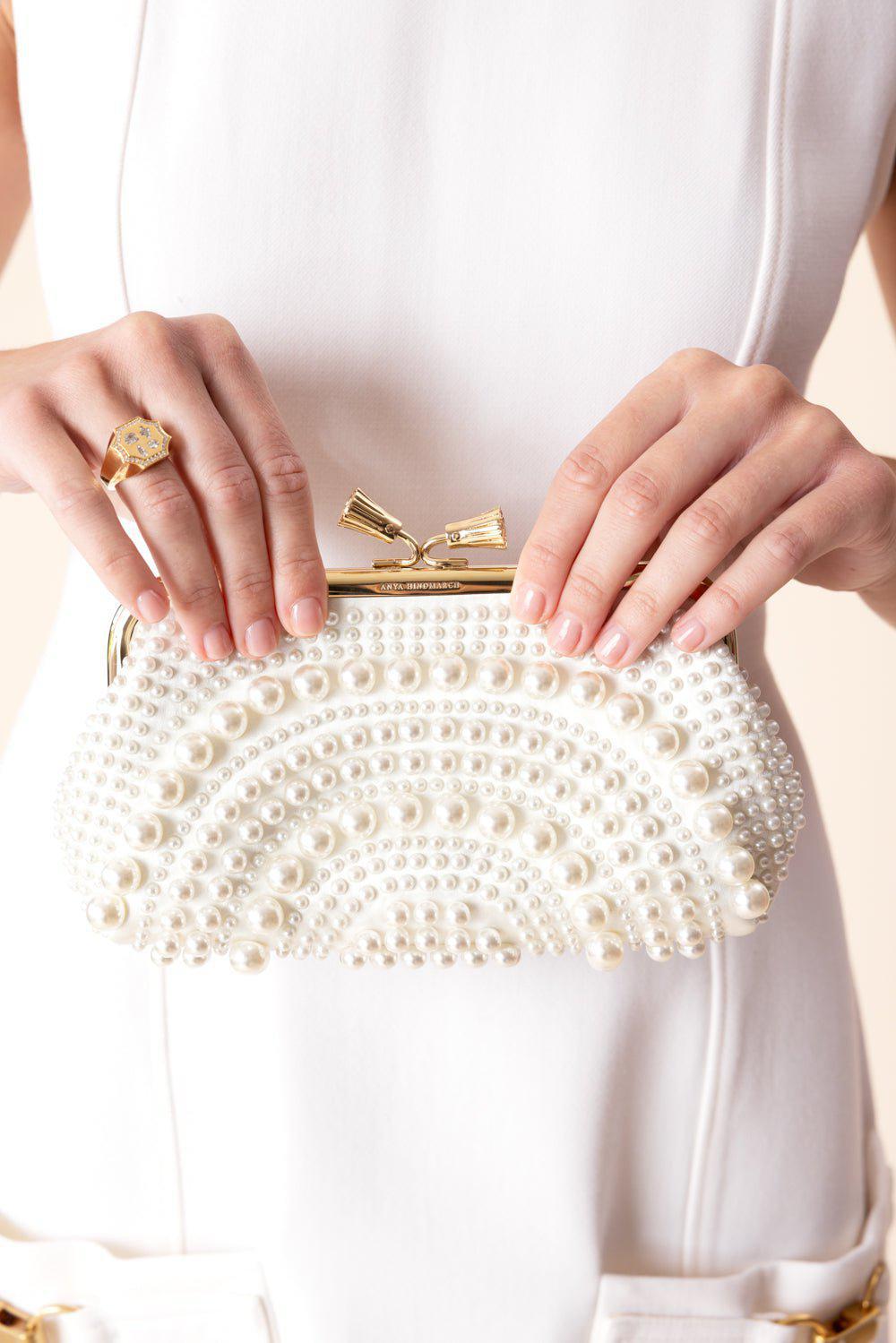 ANYA HINDMARCH-Maud Tassel Clutch - Ivory-IVORY