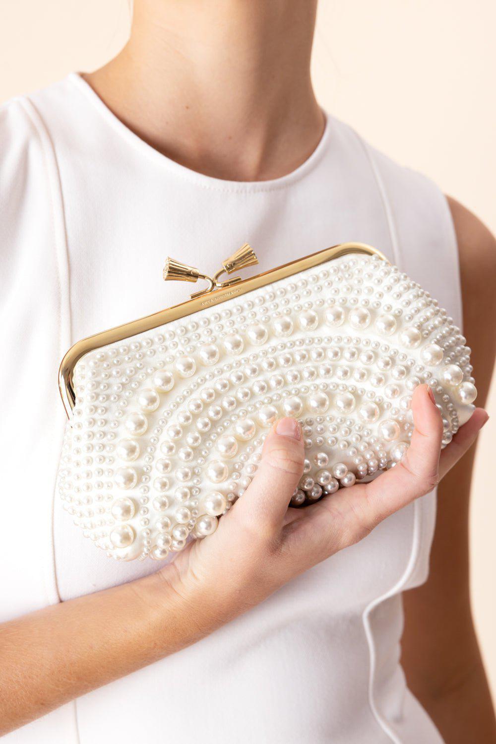 ANYA HINDMARCH-Maud Tassel Clutch - Ivory-IVORY