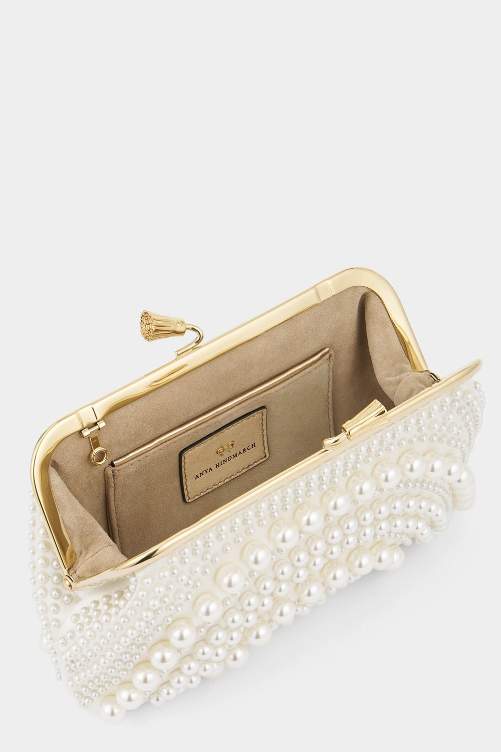 ANYA HINDMARCH-Maud Tassel Clutch - Ivory-IVORY