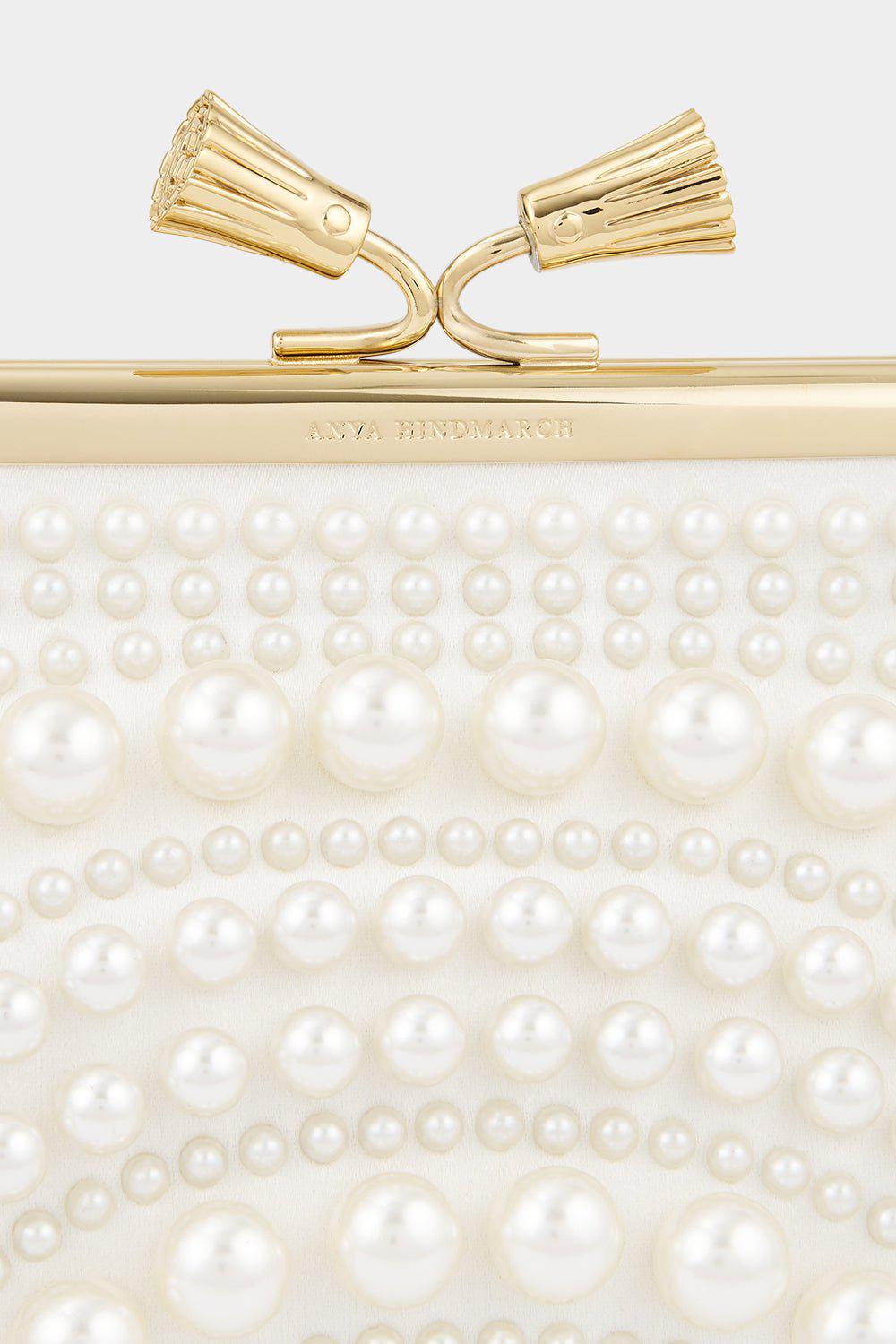 ANYA HINDMARCH-Maud Tassel Clutch - Ivory-IVORY