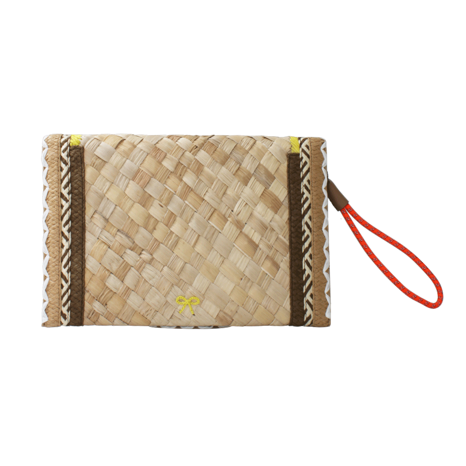 ANYA HINDMARCH-Basket Smiley Clutch-NATURAL