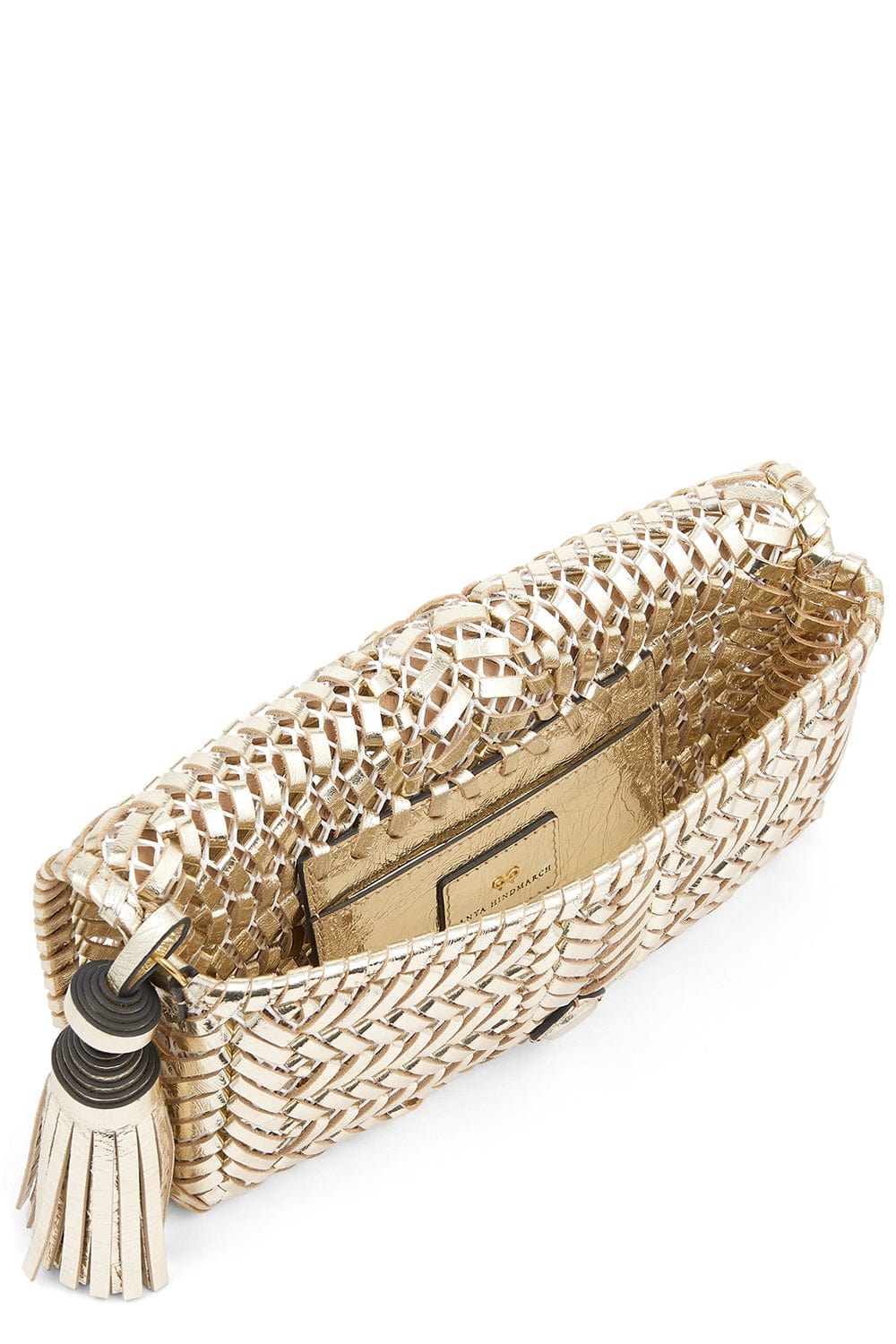 ANYA HINDMARCH-Neeson Tassel Clutch - Platino-PLATINO