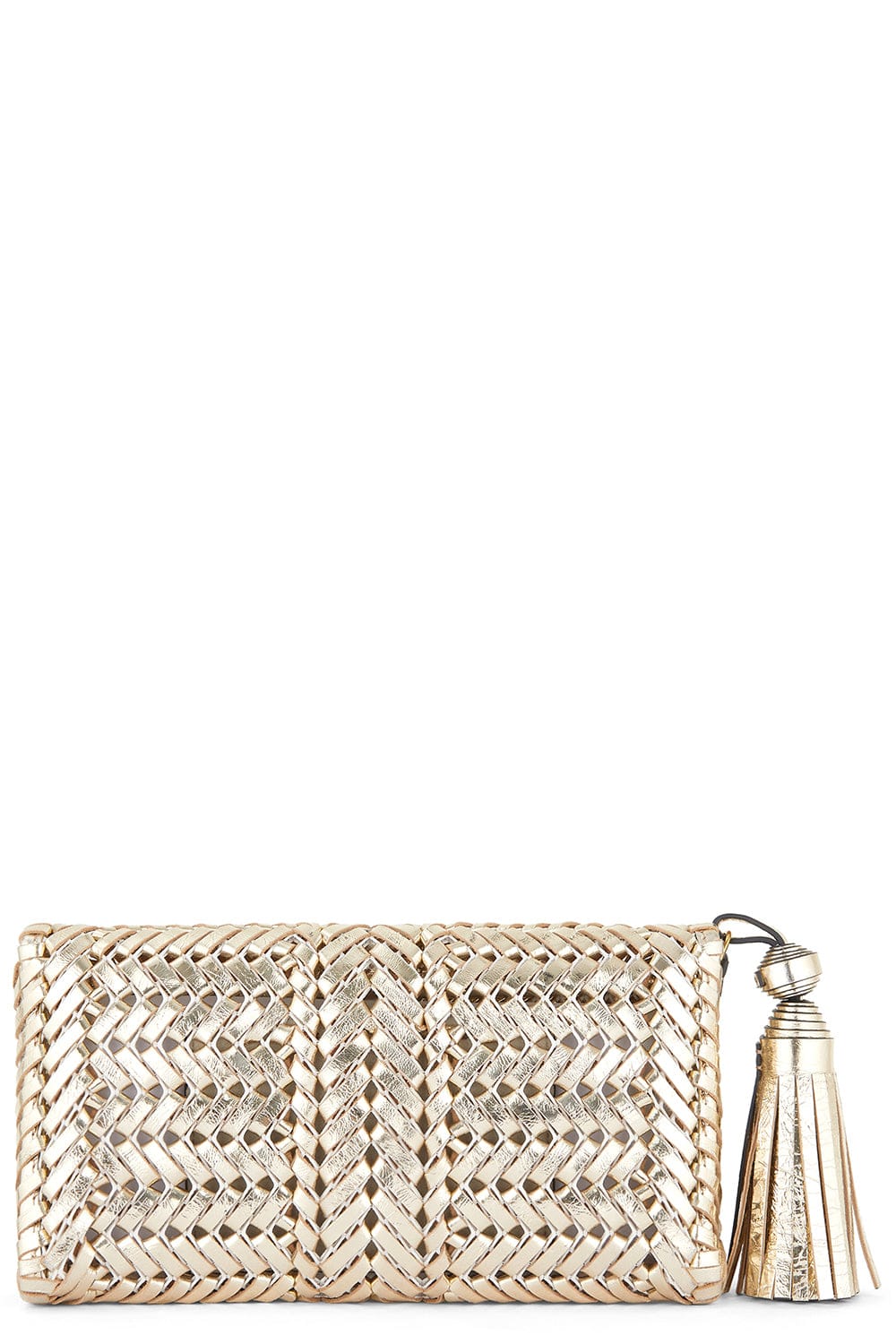 ANYA HINDMARCH-Neeson Tassel Clutch - Platino-PLATINO