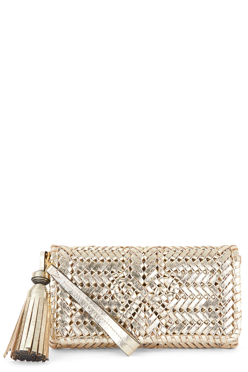 ANYA HINDMARCH-Neeson Tassel Clutch - Platino-PLATINO
