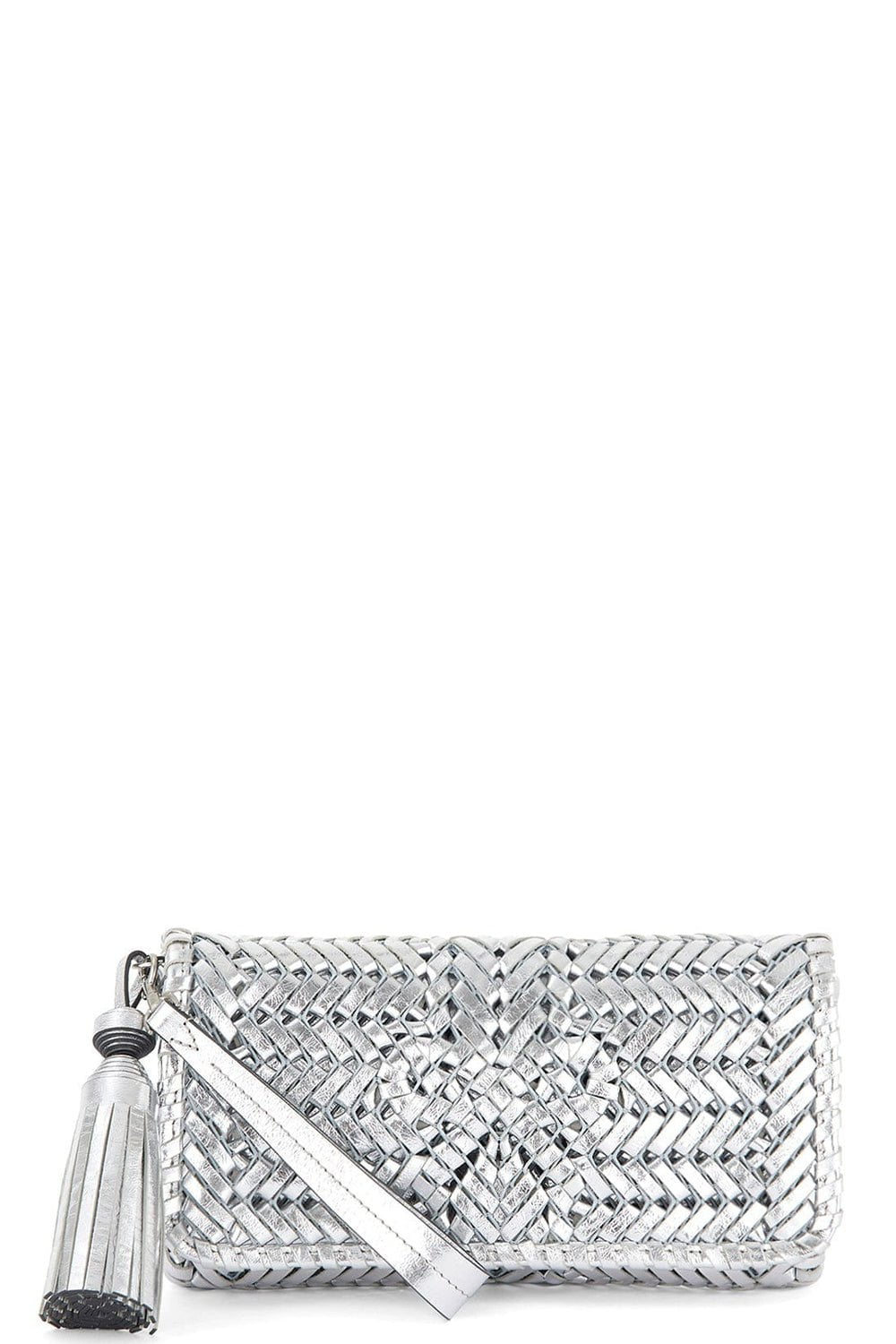 ANYA HINDMARCH-Neeson Tassel Clutch - Silver-SILVER