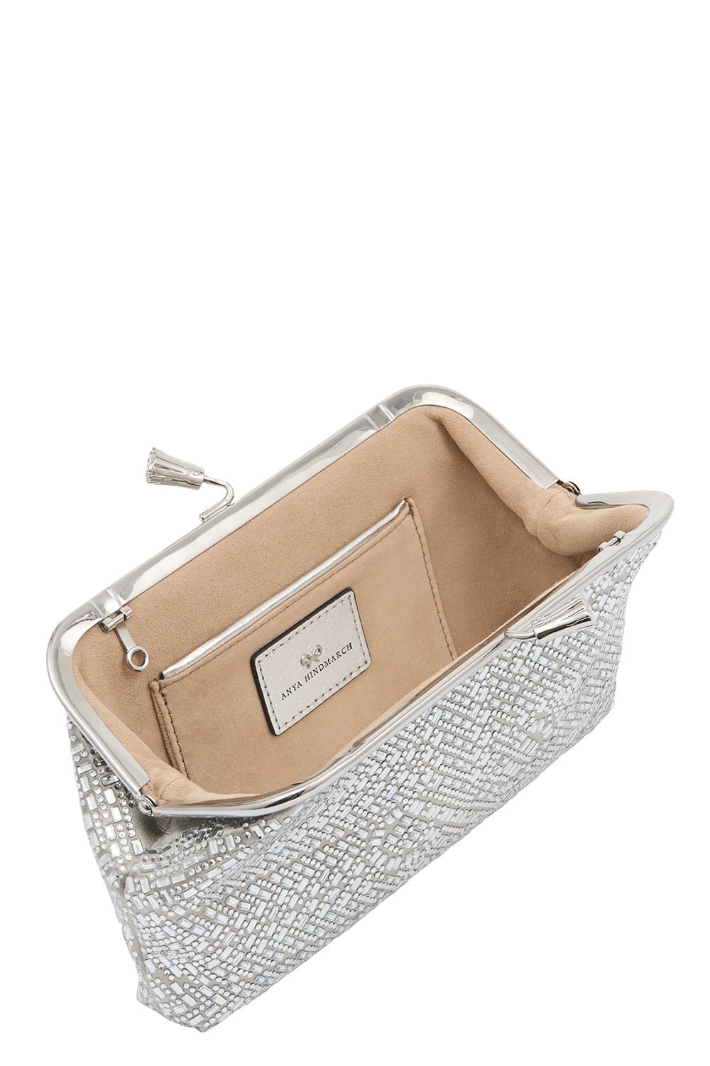 ANYA HINDMARCH-Maud Tassel Clutch - Silver Crystal-SILVER