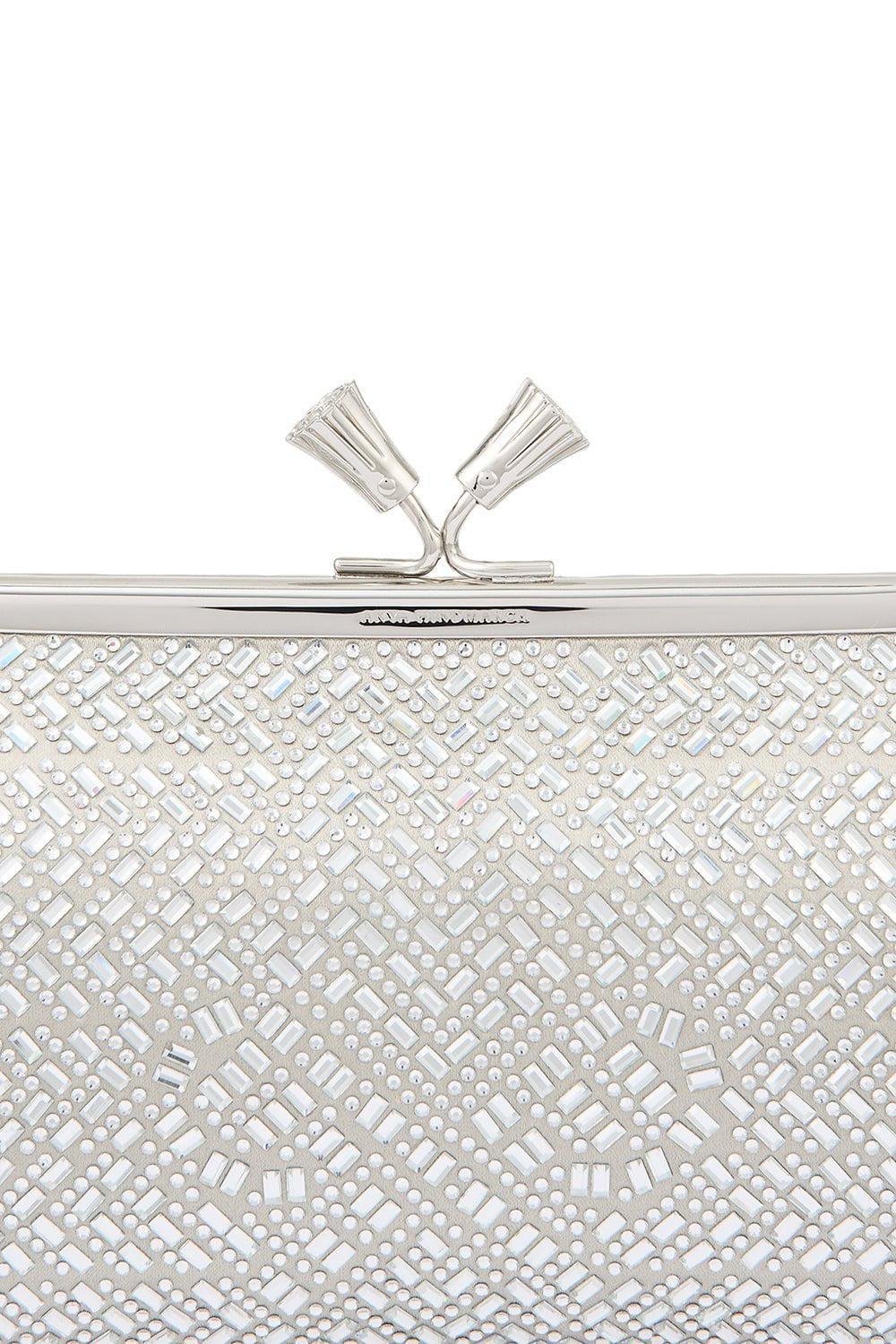 ANYA HINDMARCH-Maud Tassel Clutch - Silver Crystal-SILVER