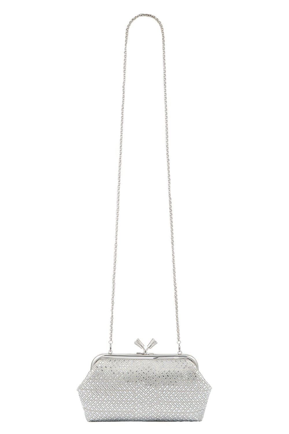 ANYA HINDMARCH-Maud Tassel Clutch - Silver Crystal-SILVER