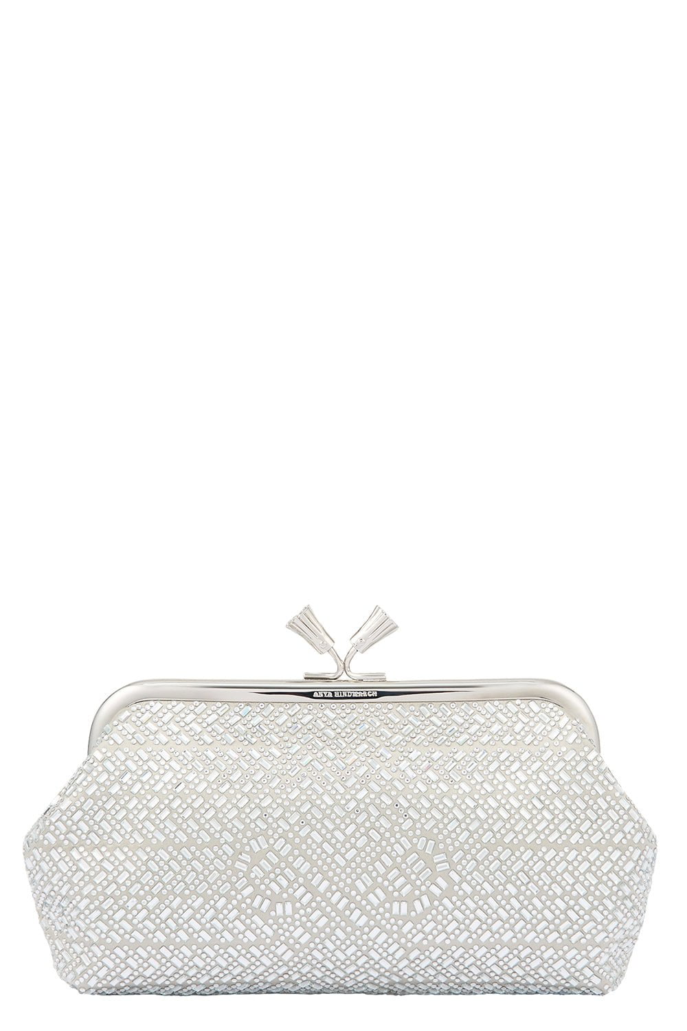 ANYA HINDMARCH-Maud Tassel Clutch - Silver Crystal-SILVER