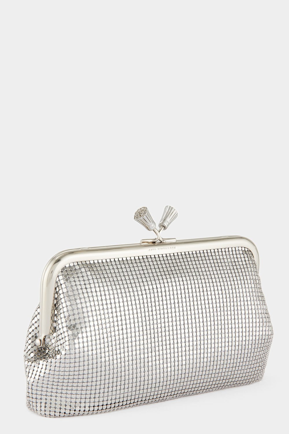 ANYA HINDMARCH-Maud Tassel Clutch - Silver Mesh-SILVER