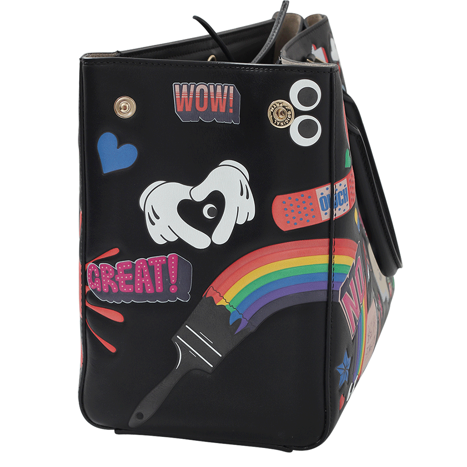 ANYA HINDMARCH-Small Ebury Wink Sticker Bag-BLACK