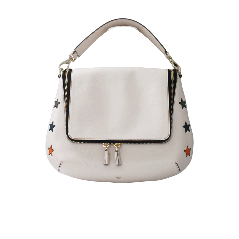 ANYA HINDMARCH-Maxi Zip Stars Satchel-BLUSH