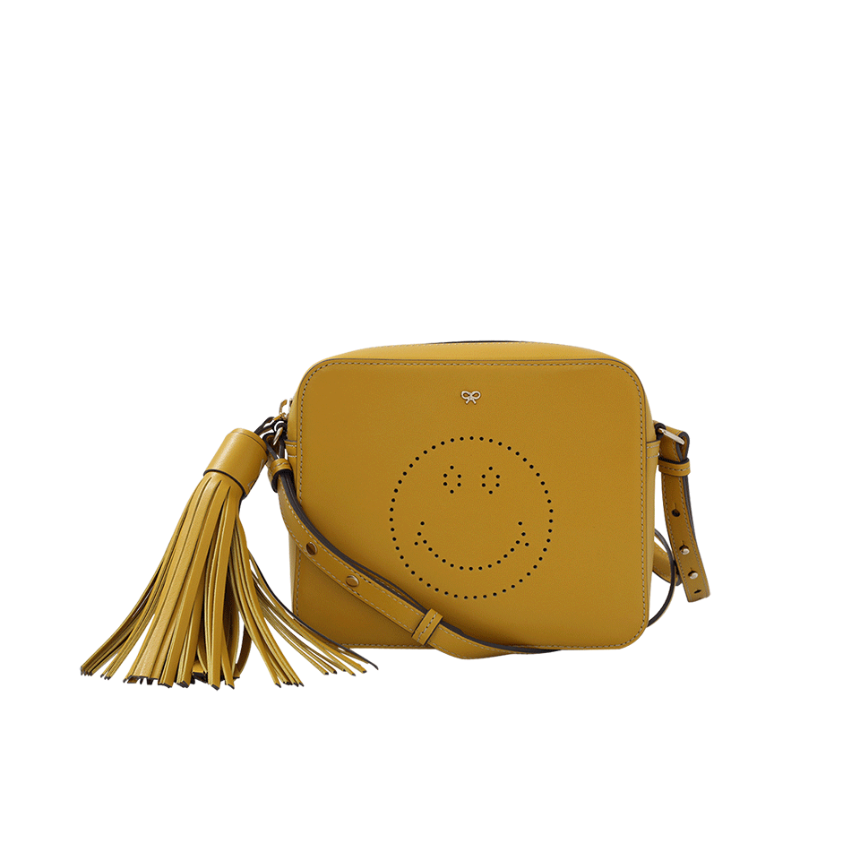 ANYA HINDMARCH-Smiley Crossbody-MUSTARD