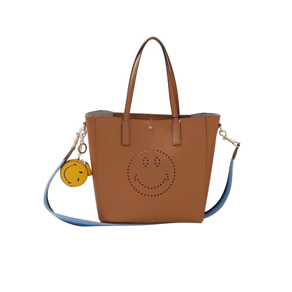 ANYA HINDMARCH-Ebury Smiley Featherweight Tote-CARAMEL