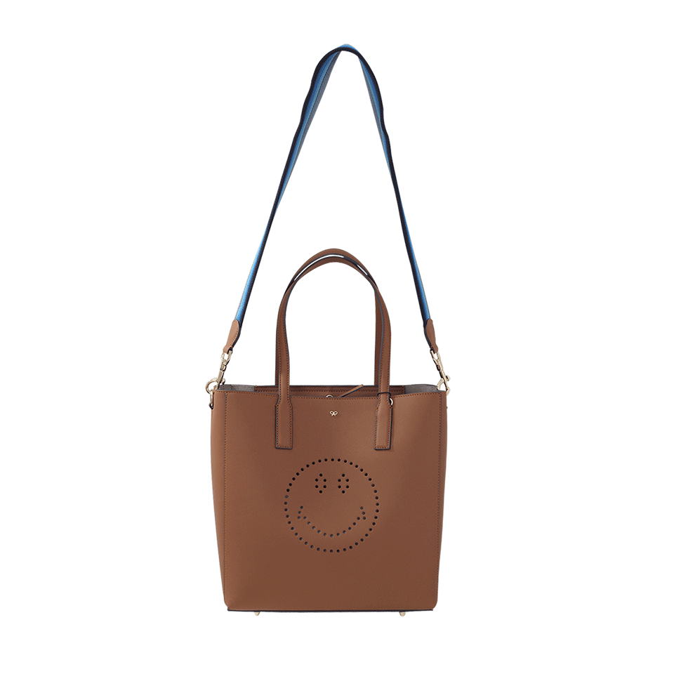 ANYA HINDMARCH-Ebury Smiley Featherweight Tote-CARAMEL