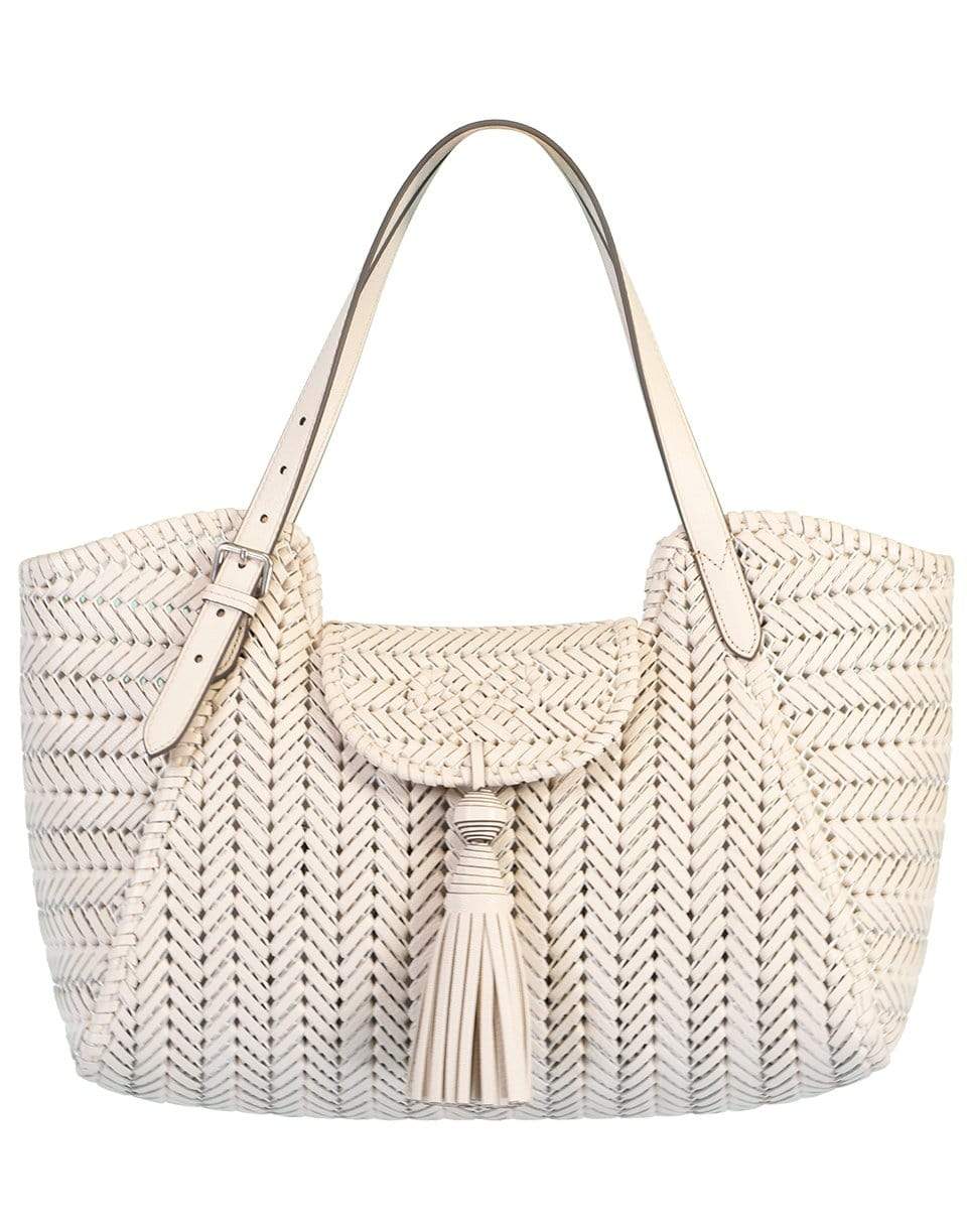 ANYA HINDMARCH-The Neeson Tassel Tote-CHALK