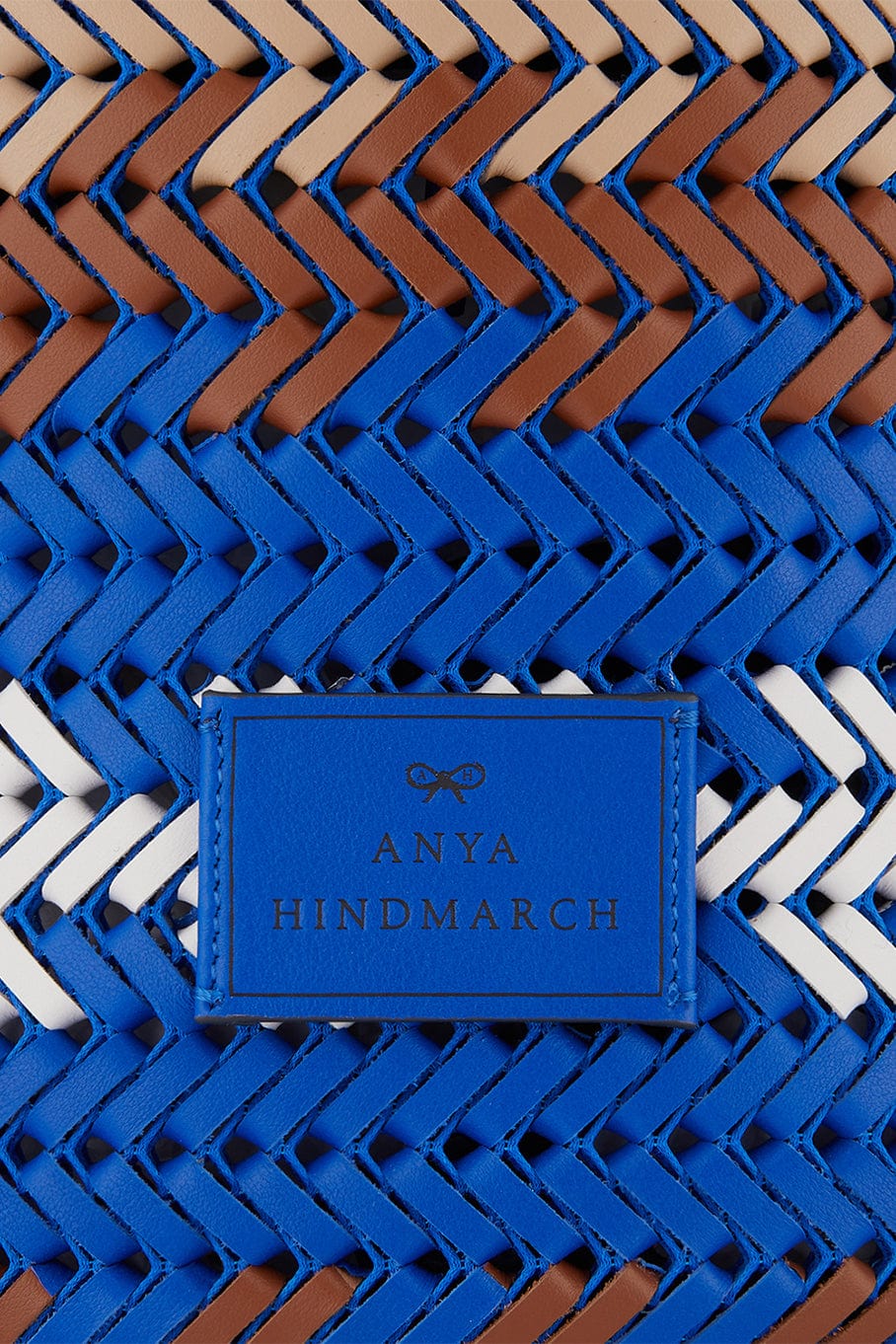 ANYA HINDMARCH-Neeson Cylinder Zig Zag Tote - Electric Blue-ELECTRIC BLUE