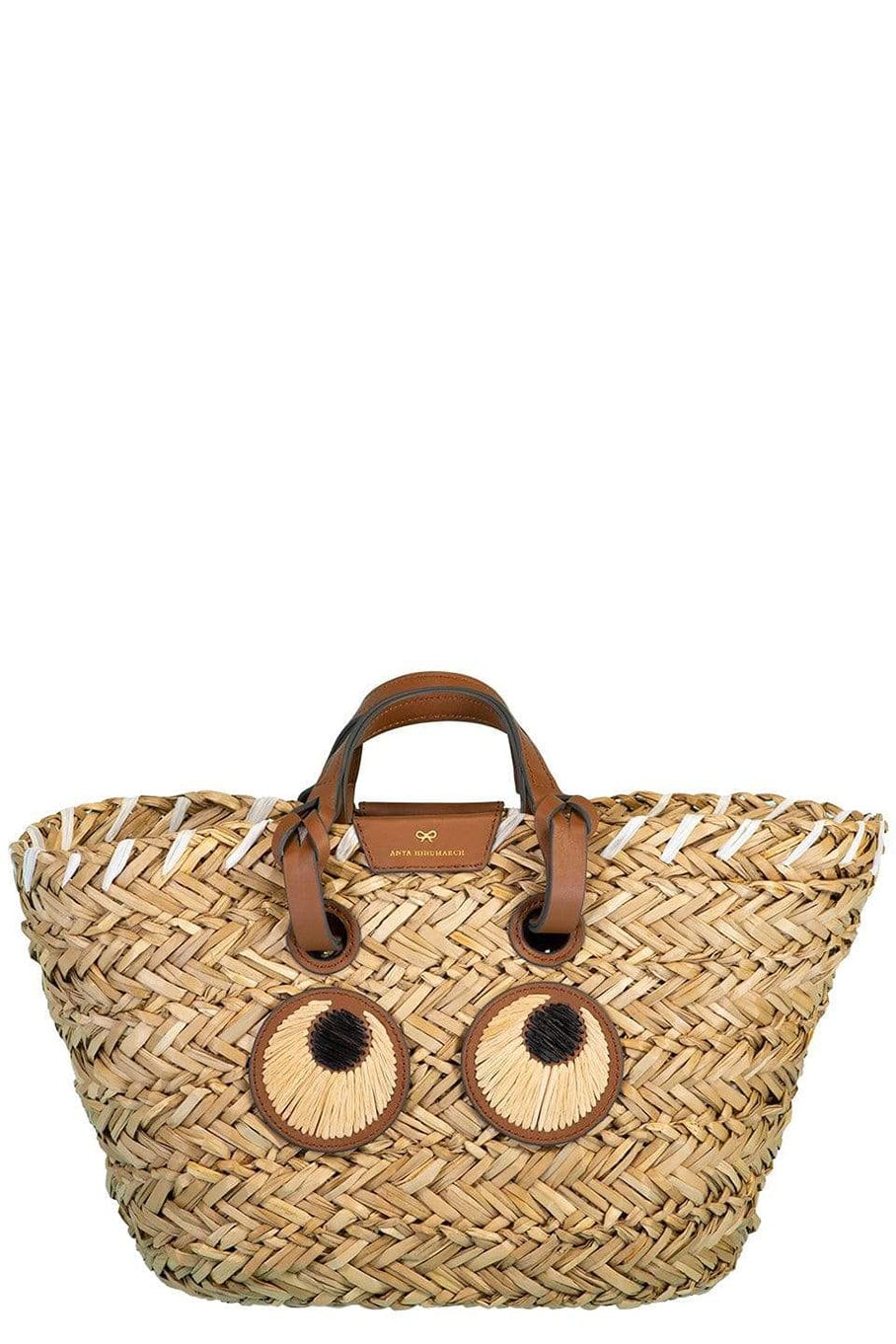 ANYA HINDMARCH-Small Paper Eyes Basket Seagrass-NATRL