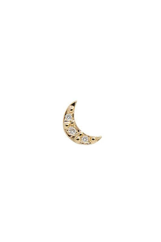 Aztec Moon Crescent Stud Earring-YELLOW GOLD-JEWELRYFINE JEWELEARRING-ANZIE